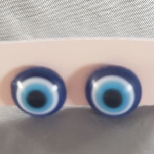 Blue eye stud earrings